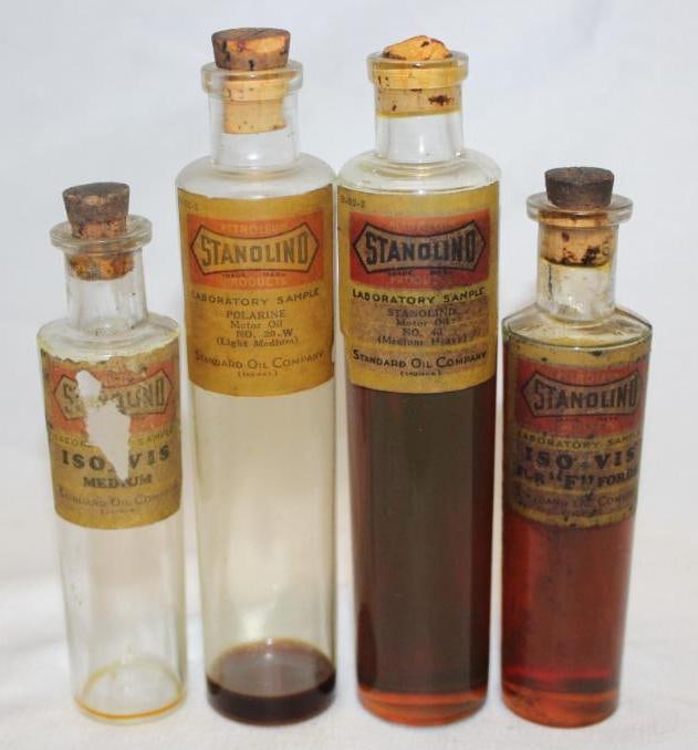 Group of 4 Stanolind Oil Sample Bottles (1 of 3)
