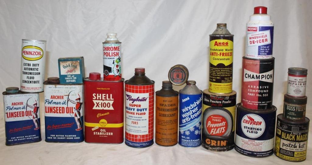 Group of 18 Automotive Advertising Cans (1 of 5)