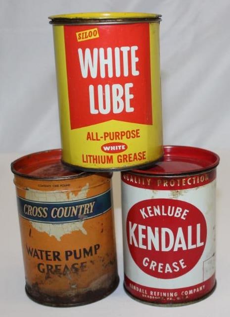 Group of 3 One Lb Grease Cans Cross Country, Kendall, White Lube (1 of 2)