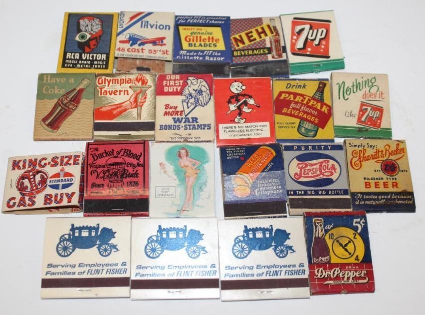 Group of 21 Advertising and Soda Related Matchbooks