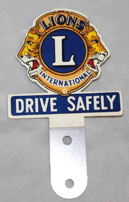 Lions International Drive Safely Advertising License Plate Topper (1 of 2)