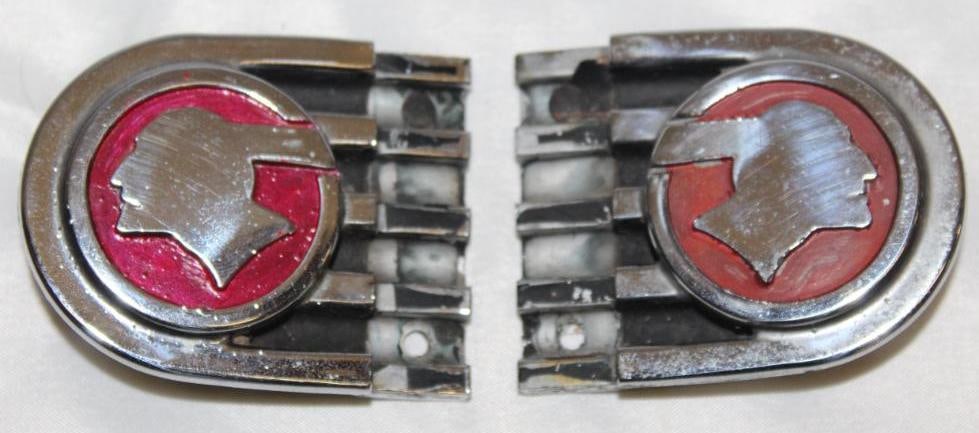 Pair of 1935 Pontiac Radiator Grill Emblem Badges Side Vent (1 of 2)