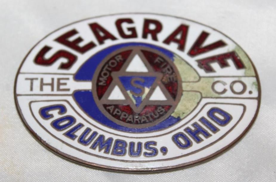 1916-1951 Seagrave Firetruck Radiator Emblem Badge (1 of 2)