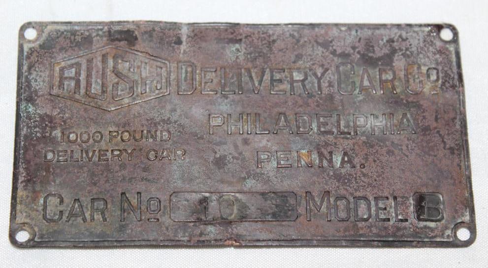 1915 Rush Delivery Car Serial Data Tag Emblem (1 of 2)