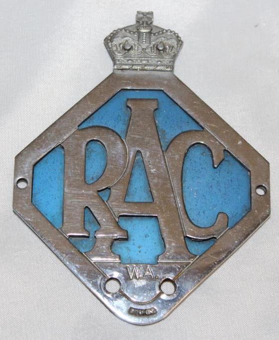 RAC Royal Automobile Club of Western Australia Radiator Emblem Badge: 4.25" x 3.25"