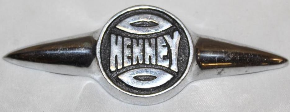1931 Henney Funeral Car and Ambulance Radiator Emblem Badge: 4.5" x 1.5"