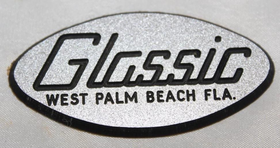 1960's Glassic Ford Model A Replica Emblem Badge: 3" x 1.5"