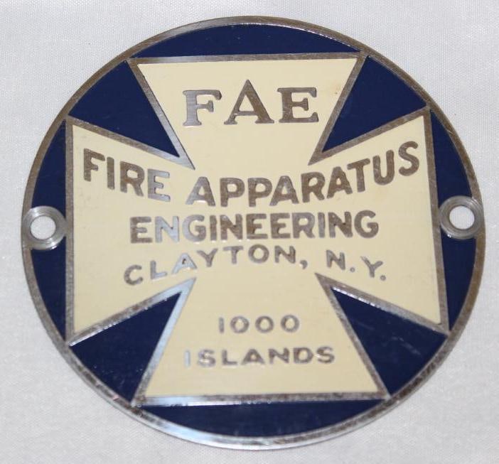 FAE Fire Apparatus Engineering Firetruck Radiator Emblem Badge (1 of 2)