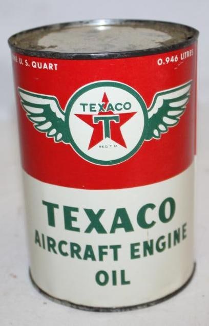 Texaco Aircraft Engine Metal 1 Quart Motor Oil Can (1 of 4)