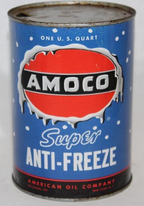 Amoco Super Antifreeze Metal 1 Quart Motor Oil Can (1 of 3)