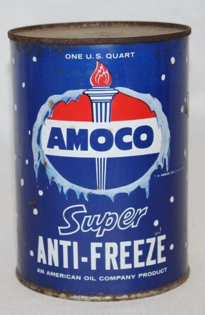 Amoco Super Antifreeze Metal 1 Quart Motor Oil Can (1 of 3)