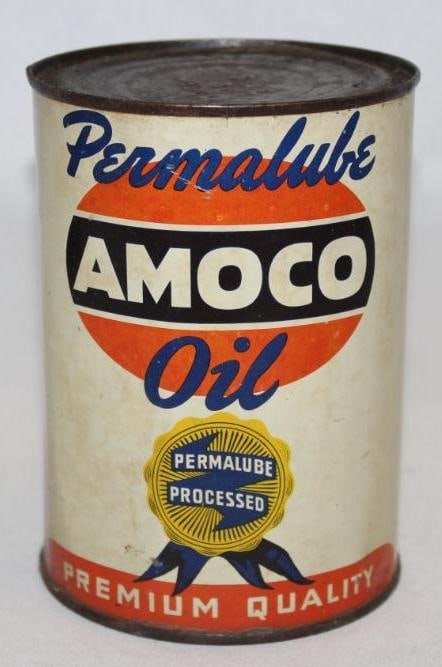 Amoco Permalube Metal 1 Quart Motor Oil Can (1 of 3)
