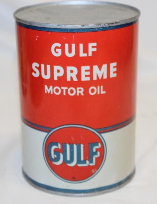 Gulf Supreme Metal One Quart Oil Can (1 of 3)