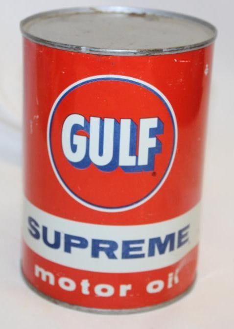 Gulf Supreme Metal One Quart Oil Can (1 of 4)