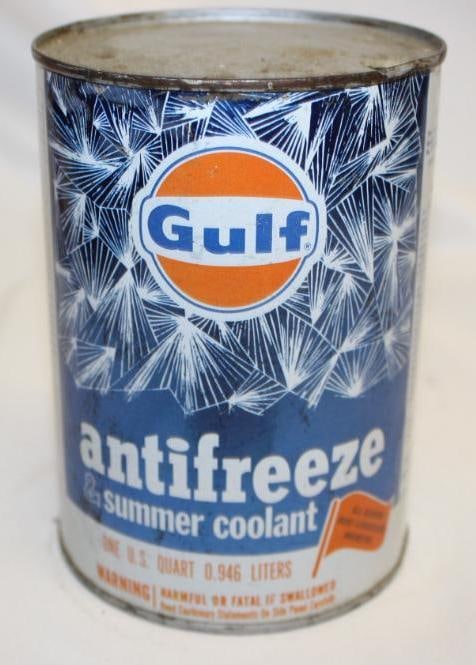 Gulf Anti-Freeze and Summer Coolant Metal One Quart Oil Can (1 of 4)