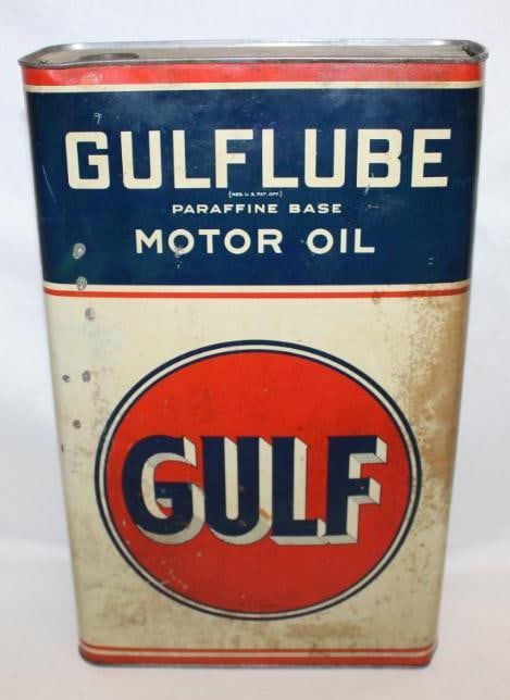 Gulf Gulflube 5 Quart Motor Oil Can (1 of 4)