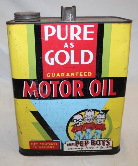 Pep Boys Pure as Gold 2 Gallon Motor Oil Can (1 of 4)