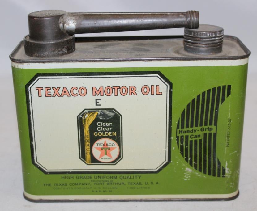Texaco Handy Grip 1/2 Gallon Motor Oil Can (1 of 5)
