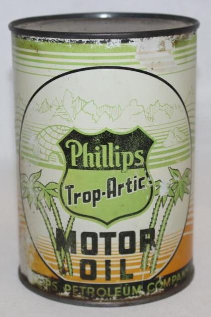 Phillips 66 Trop-Artic Metal 1 Quart Motor Oil Can (1 of 3)