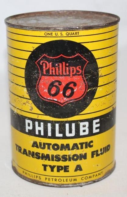 Phillips 66 Philube ATF Metal 1 Quart Motor Oil Can (1 of 3)