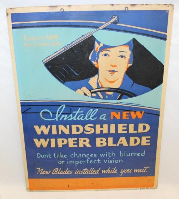 1935 AC Oil Filter and Wiper Blade Advertising Display Sign (1 of 3)