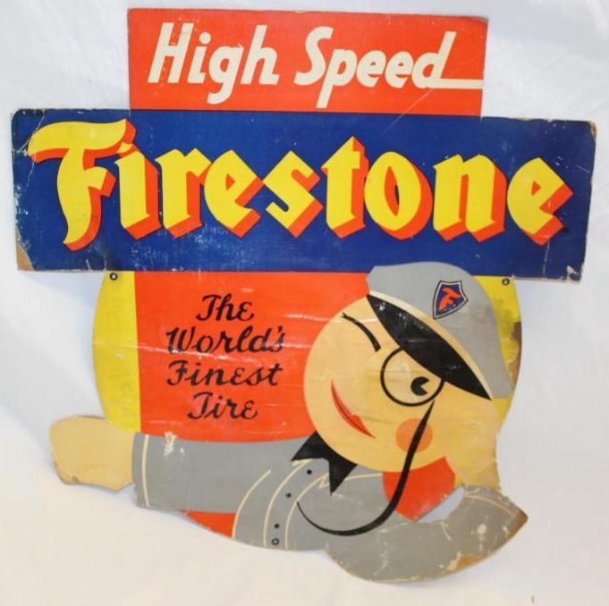 Firestone High Speed Tires Advertising Display Sign (1 of 2)