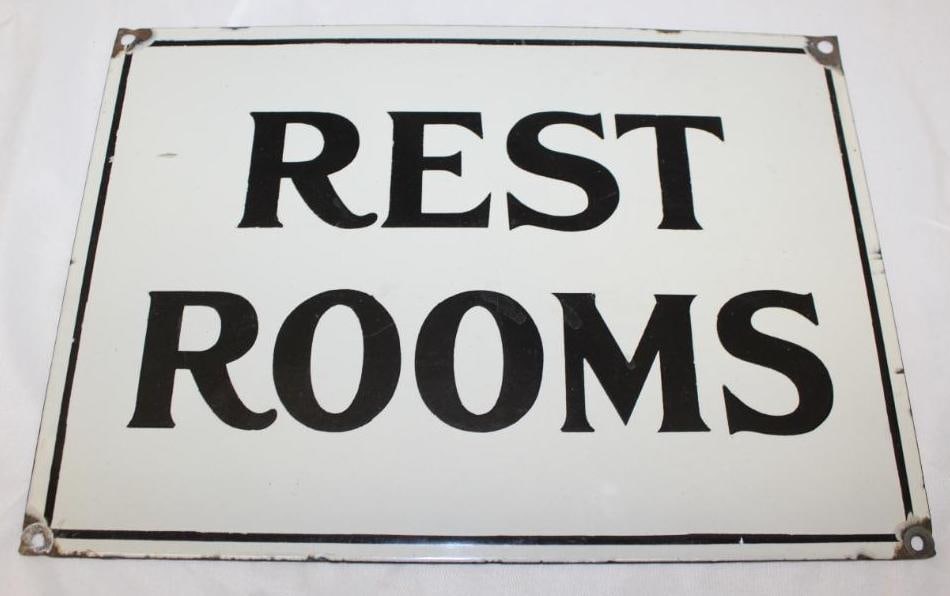 Gas Station Porcelain Restroom Sign (1 of 2)