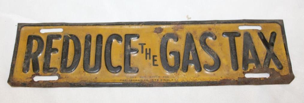 Reduce The Gas Tax Embossed License Plate Topper (1 of 2)