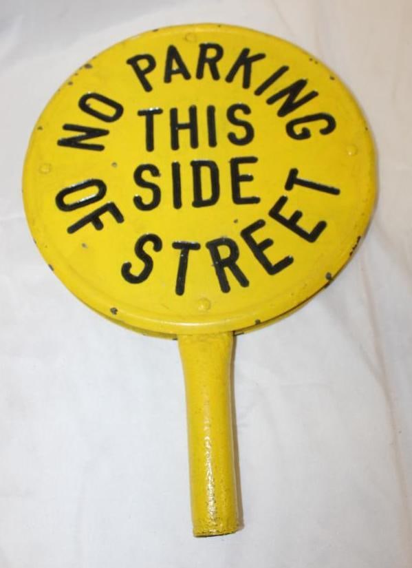 Debossed No Parking This Side of Street Steel Street Sign (1 of 2)