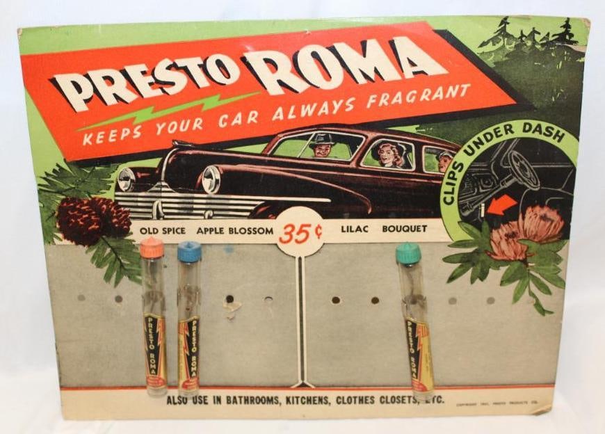1941 Presto-Roma Automobile Air Freshener Advertising Countertop Display (1 of 4)