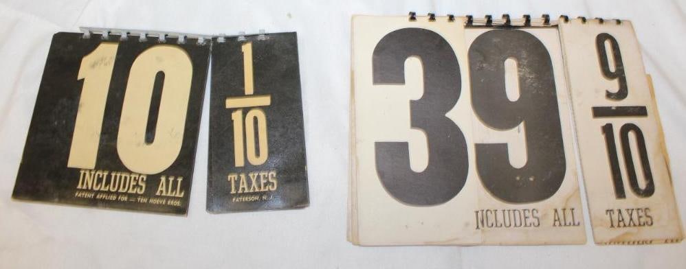 Pair of Service Station Gas Pump Pricer Signs (1 of 2)