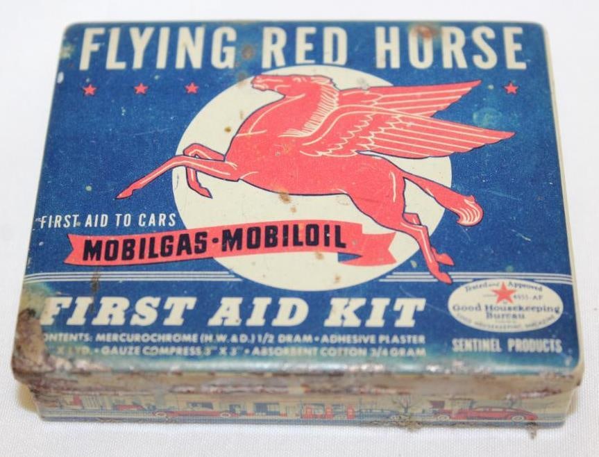 Mobil Gas Mobiloil Flying Red Horse First Aid Kit (1 of 6)