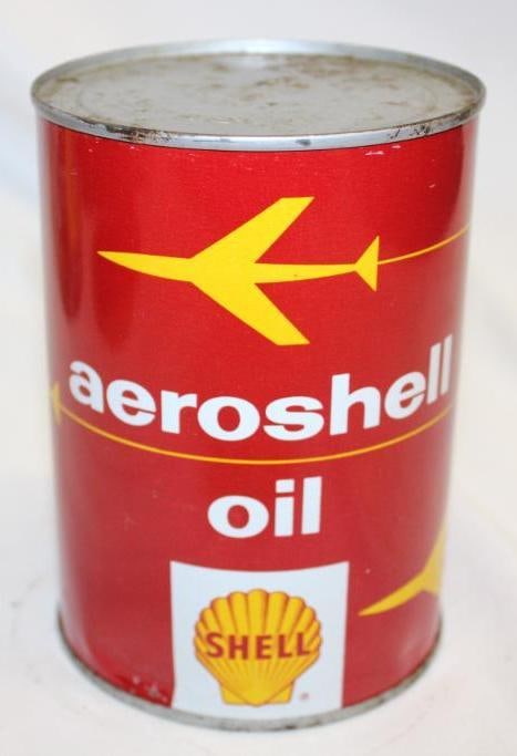 Shell Aeroshell Metal One Quart Oil Can (1 of 3)
