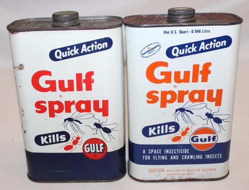 Group of 2 Gulf Spray Insect One Quart Cans (1 of 4)