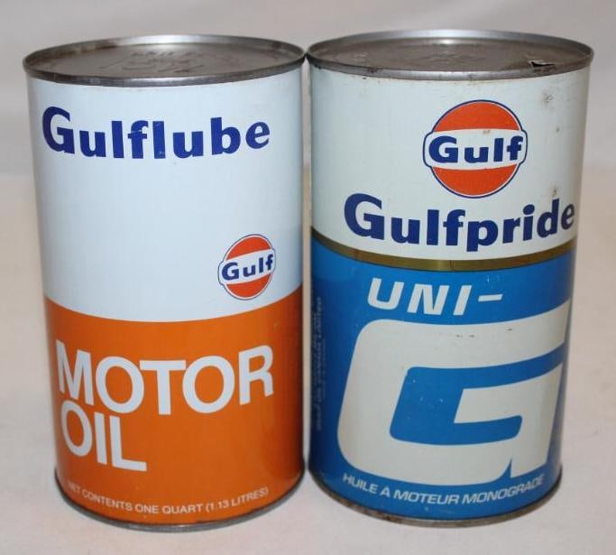 Group of 2 Gulf Canadian Imperial Quart Oil Cans (1 of 2)