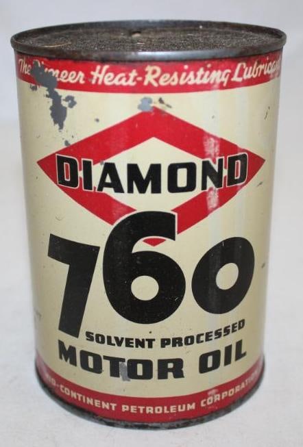DX Diamond 760 Metal 1 Quart Motor Oil Can (1 of 4)