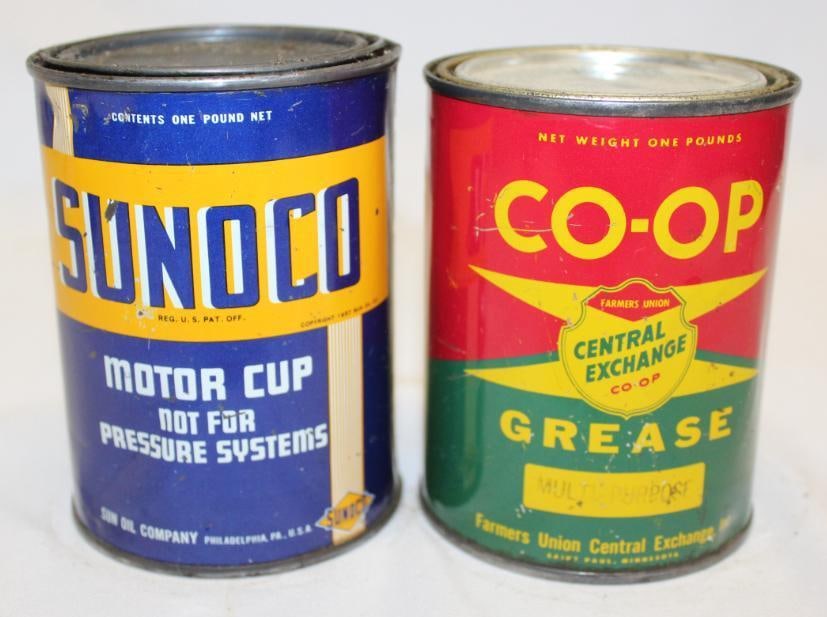 Group of 2 Sunoco and Co-Op 1 Lb Grease Cans (1 of 2)