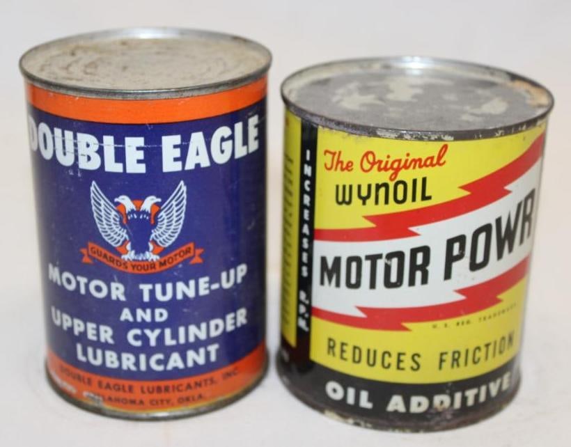Group of 2 Double Eagle Motor Tune-Up and Wyn Additive Oil Cans (1 of 2)