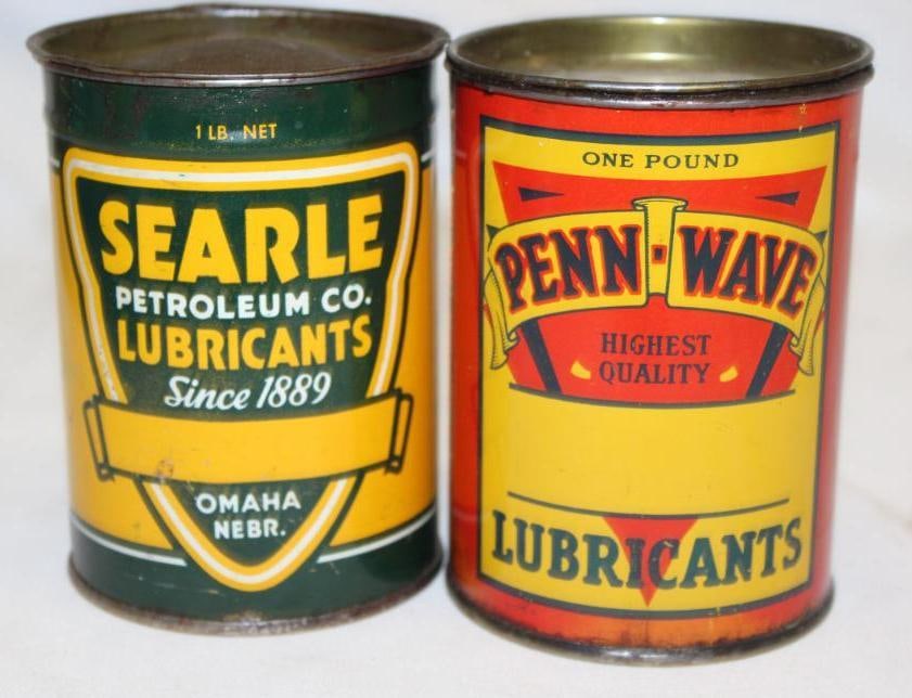 Group of 2 Penn Wave and Searle 1 Lb Grease Cans (1 of 2)