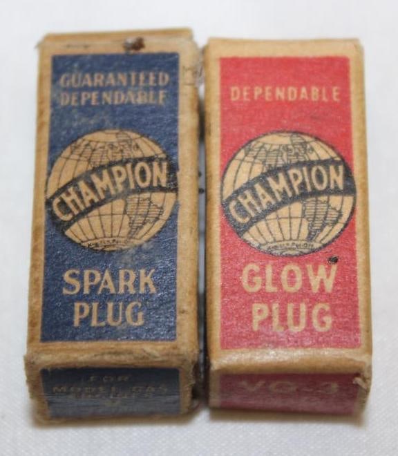 Group of 2 Small Champion and Spark Plugs with Boxes (1 of 4)