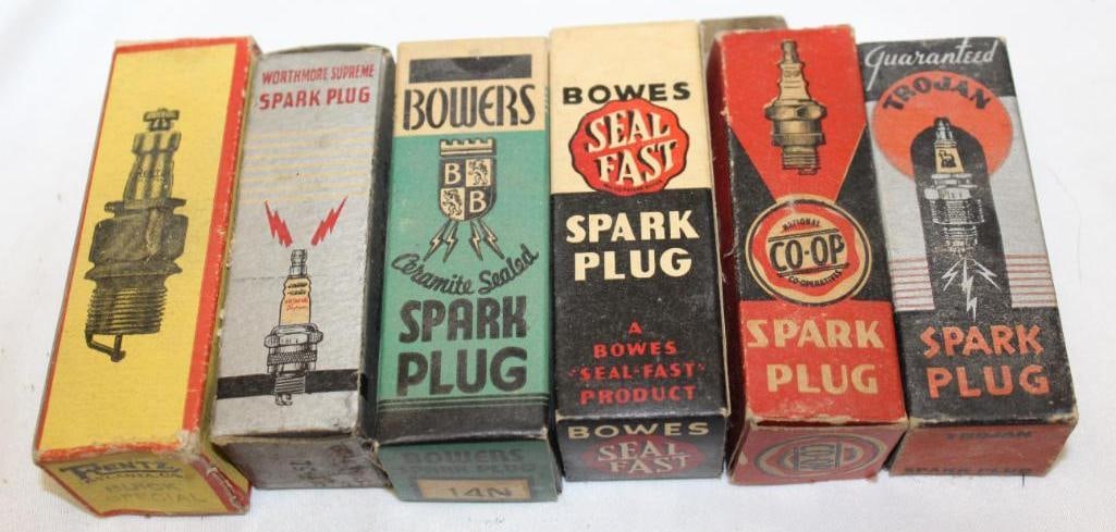 Group of 6 Different Spark Plugs with Boxes (1 of 4)