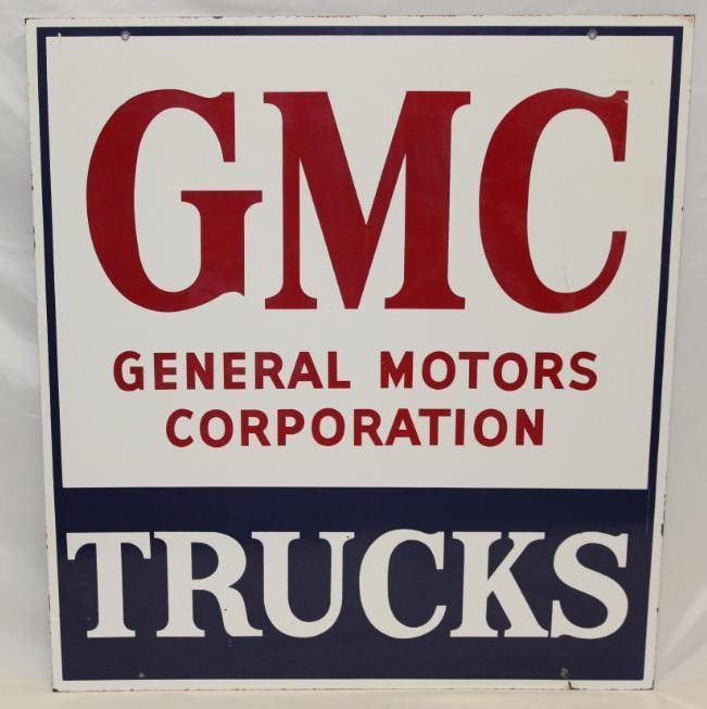 GMC Trucks General Motors Porcelain Dealership Sign DSP (1 of 6)