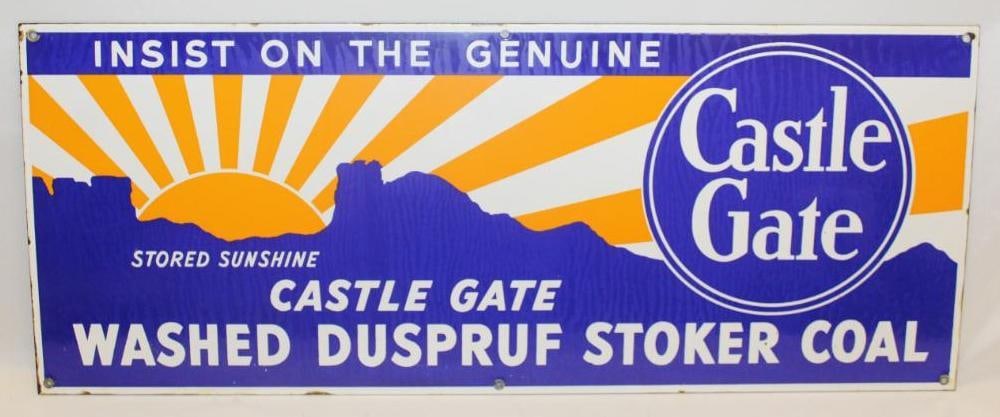 Scenic Castle Gate Coal Porcelain Advertising Sign SSP (1 of 5)