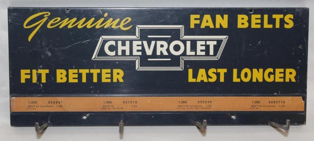 Early Chevrolet "Bow Tie" Advertising Fan Belt Display Rack (1 of 7)
