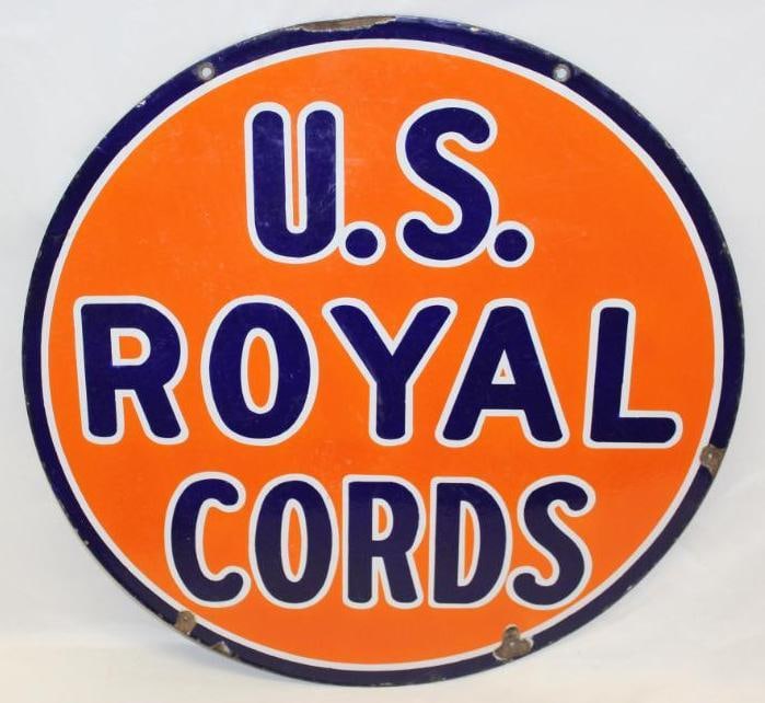 US Royal Cords Tires Porcelain Advertising Sign DSP (1 of 6)