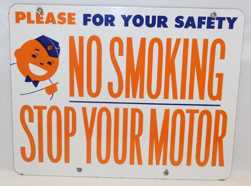 Union 76 "Speedy" No Smoking "Stop Your Motor" Porcelain Sign DSP 9+ (1 of 6)
