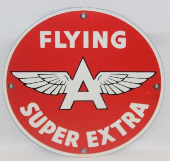 Flying A Super Extra Porcelain Pump Plate Sign SSP (1 of 4)