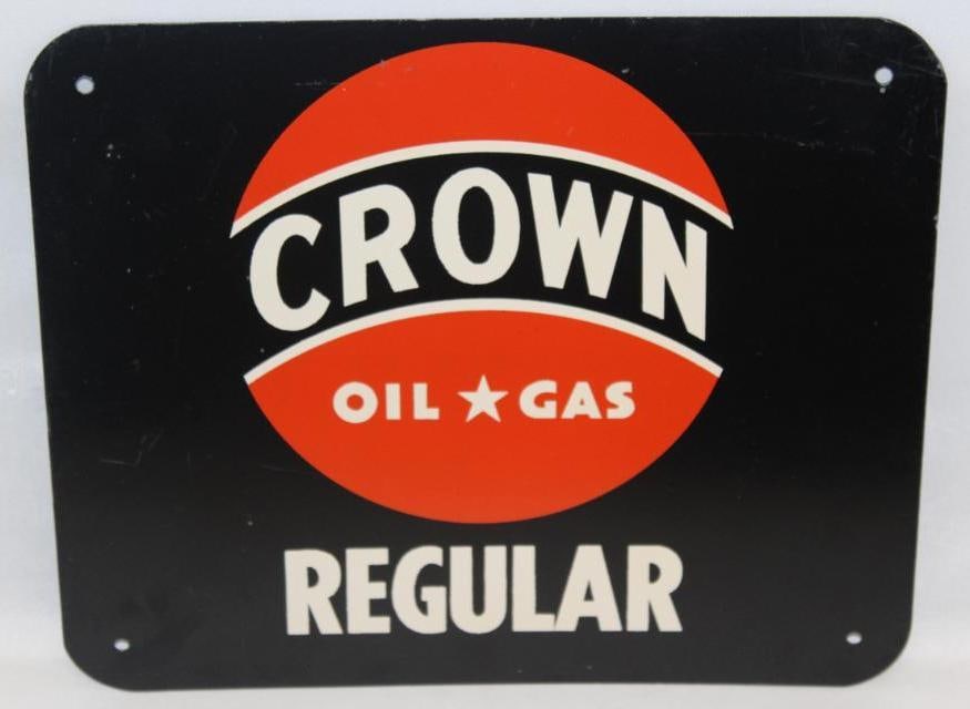 Crown Regular Oil & Gas Pump Plate Sign SST (1 of 4)