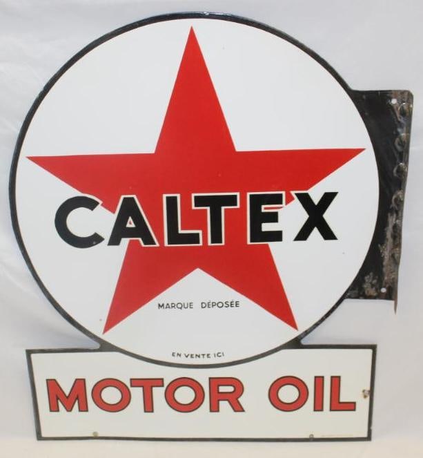 Large Texaco Caltex Motor Oil Porcelain Flange Sign DSP (1 of 10)