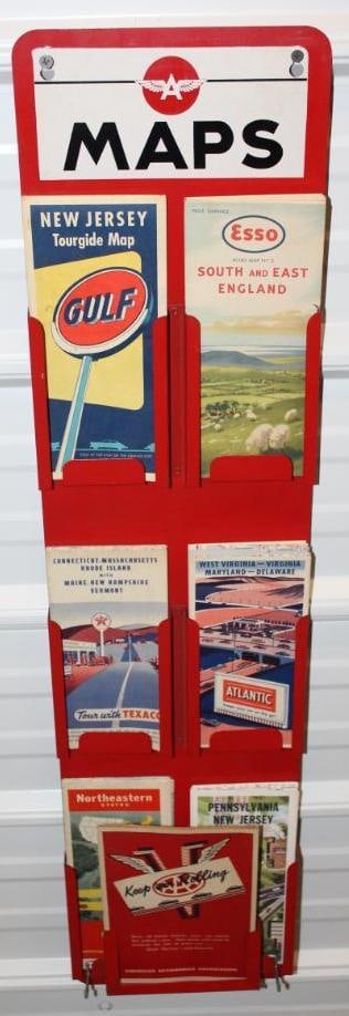 Associated Flying A Advertising Map Rack Display (1 of 6)